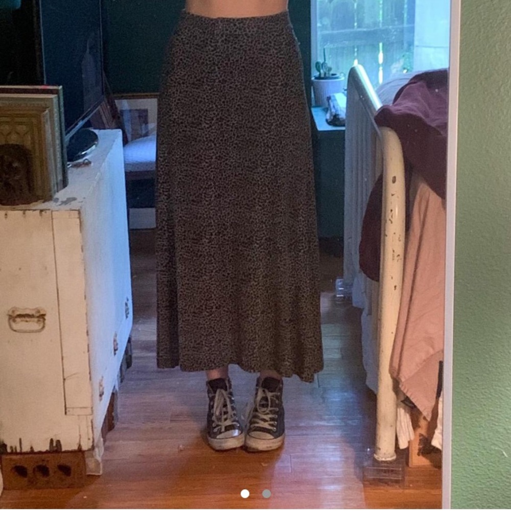 SUSAN LAWRENCE LEOPARD PRINT MAXI SKIRT